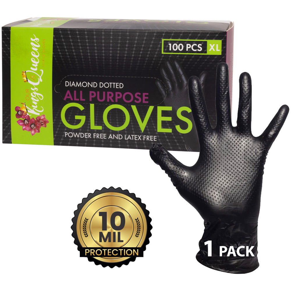 XL Black Nitrile Gloves 10 mil Heavy Duty Protection 200 Pack