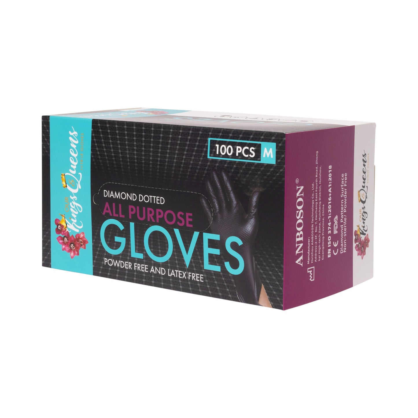 Our Kings and Queens Orange Medium Nitrile Gloves 1 box