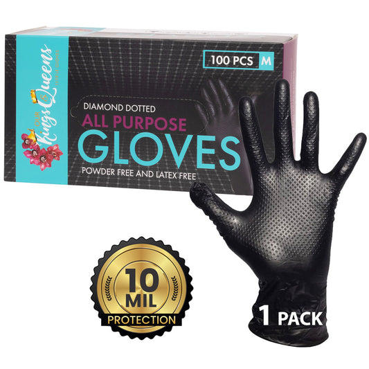 Black Nitrile Gloves Medium 10 Mil 1 box of 100 pieces
