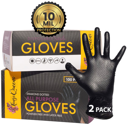 Our Kings and Queens Black Large Nitrile Gloves 2 boxes