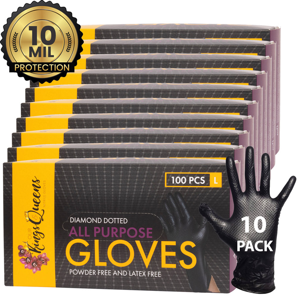 10 mil Black Nitrile Gloves Large