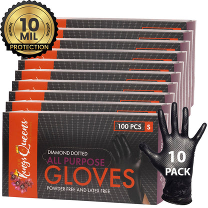 10 mil Black Nitrile Gloves Small