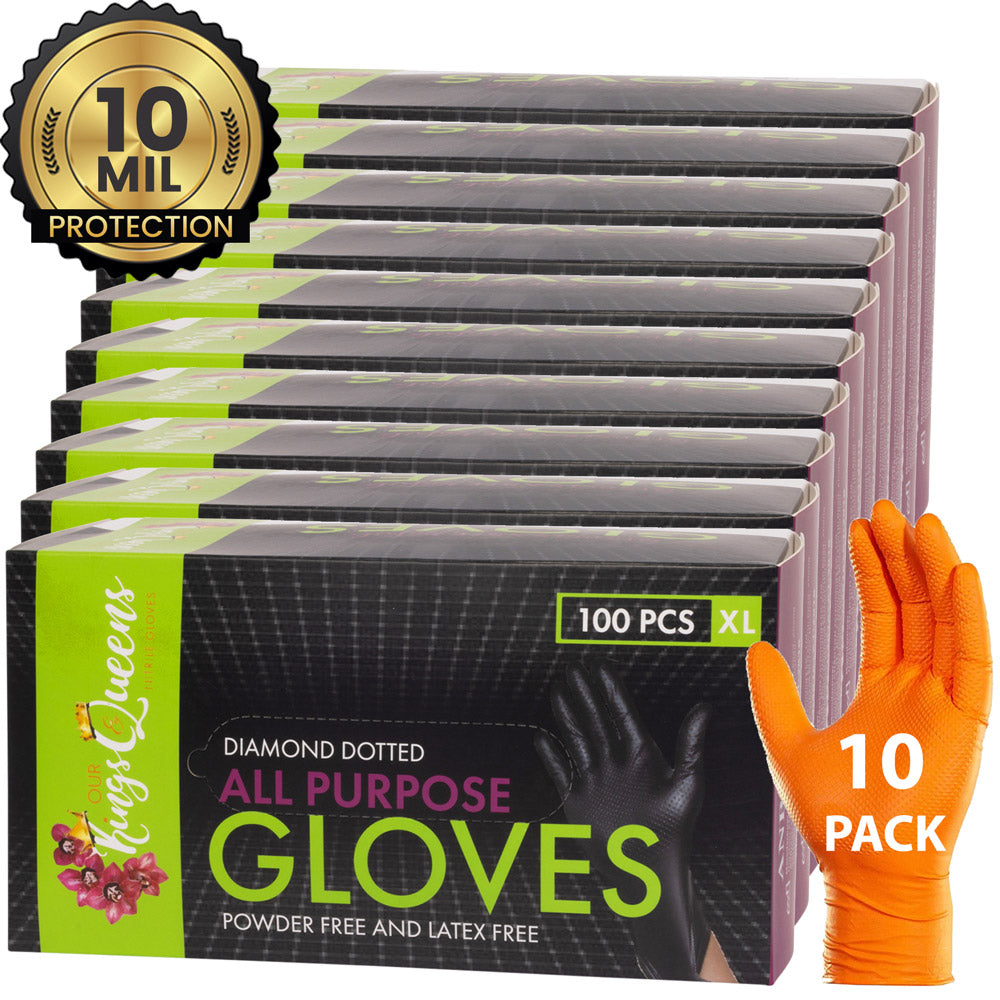 10 mil Orange Nitrile Gloves XL