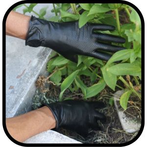 thick nitrile gloves for gardening and outdoor use