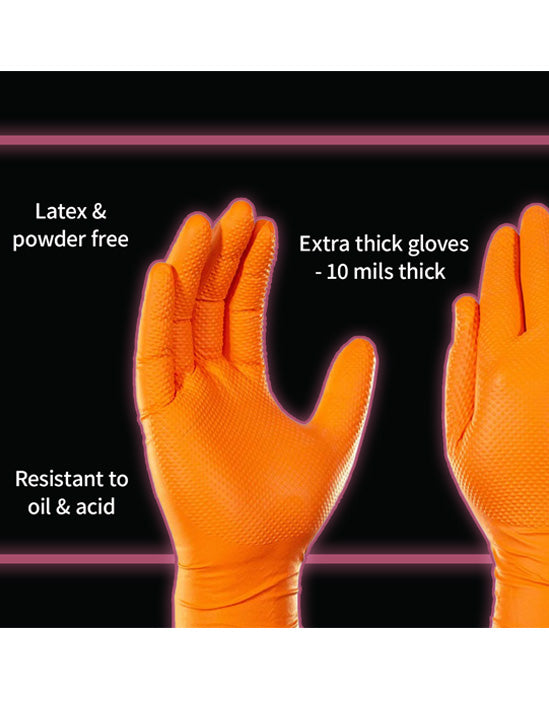 Latex and Powder Free Industrial Grade 10 mil Nitrile Gloves